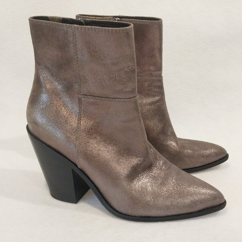 PAIGE Presley Gunmetal Metallic Leather Boot - Picture 2 of 7